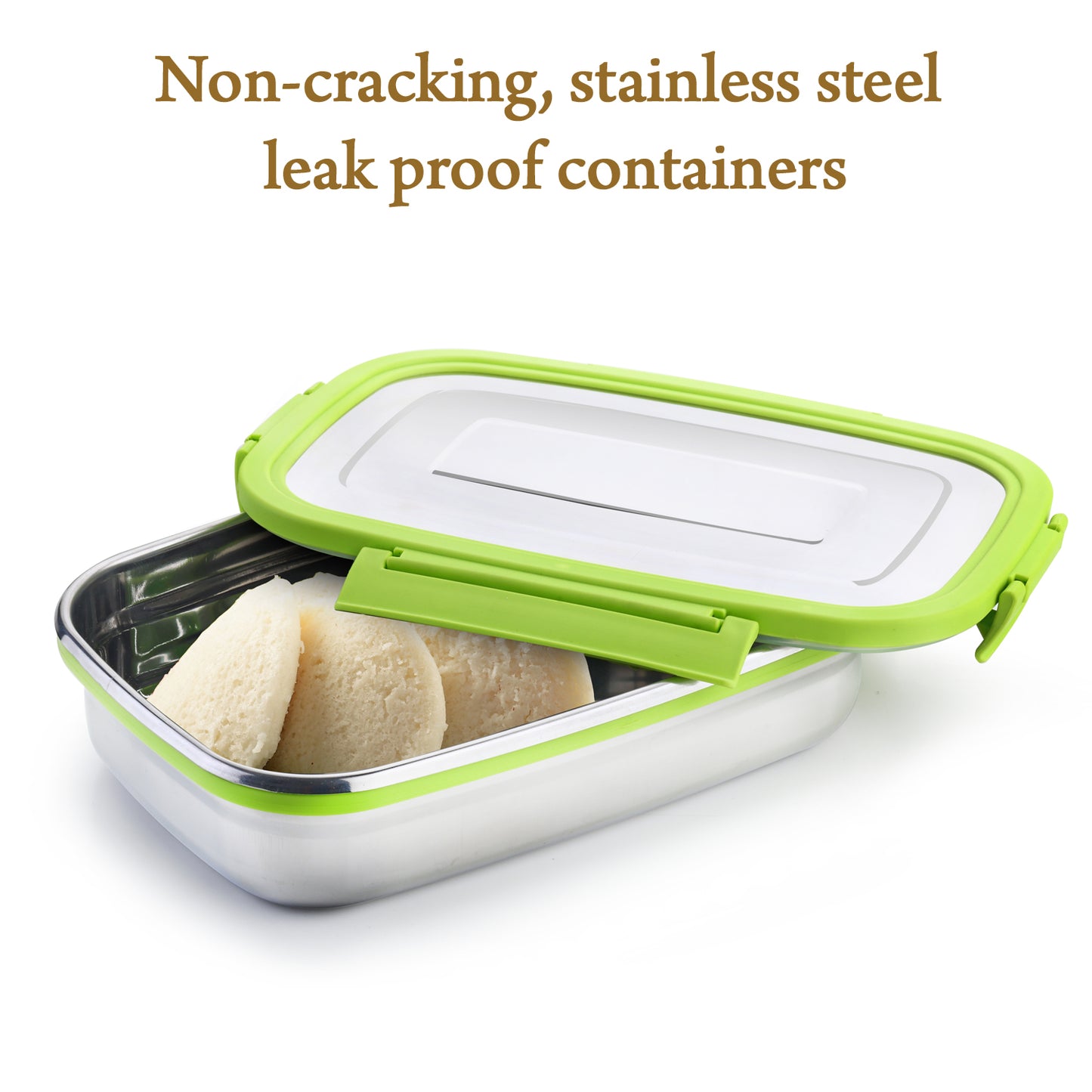 Wukusy Ganesh Junior stainless steel lunch pack for office and school, featuring a compact design and vibrant Ganesh illustration.