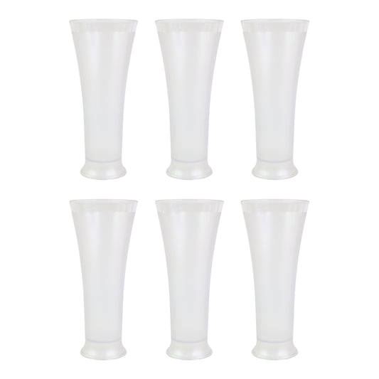 Wukusy Supermom Plastic Faluda Matt Glass Set, 6 pieces, 300ml each, with a matte finish and modern design