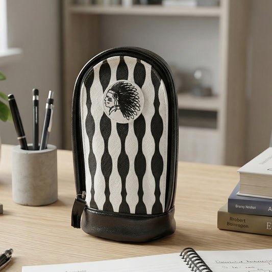 Wukusy stylish hard base zipper pencil pouch with a sleek design, perfect for organizing pens and stationery.