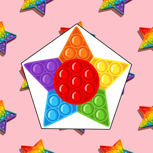 Wukusy 8067 Star fidget toy and tool for kids, designed for play and stress relief, featuring a star shape and colorful details.