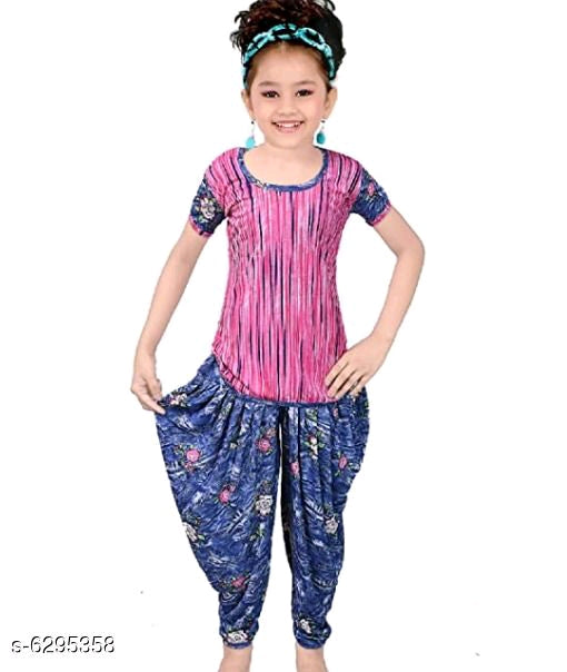 Colorful kids' girls' clothing set featuring a top and bottom from Seasons, perfect for playful and casual wear.