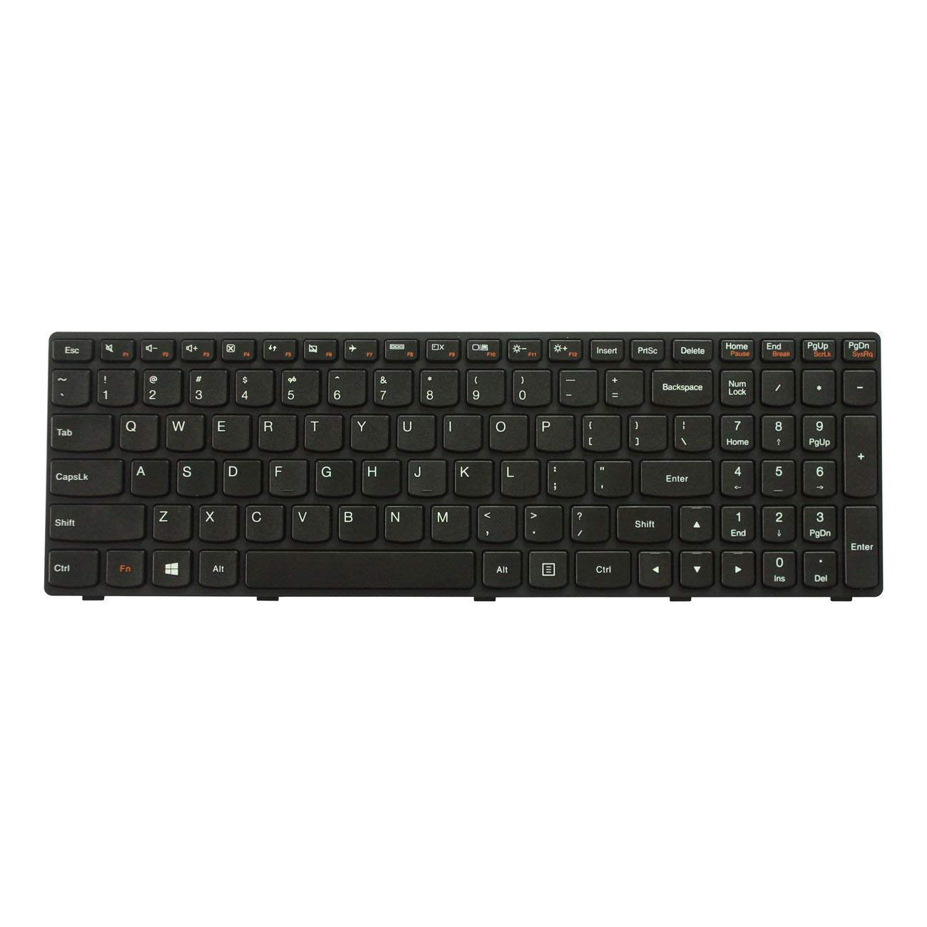 Black Seasons internal laptop keyboard compatible with Lenovo G500 G505 G510 G700 G710 models, showing key layout and design.
