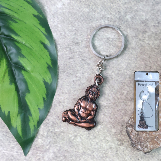Wukusy Hanuman metal keychain set with two mix design keychains featuring detailed Hanuman figures and symbols.