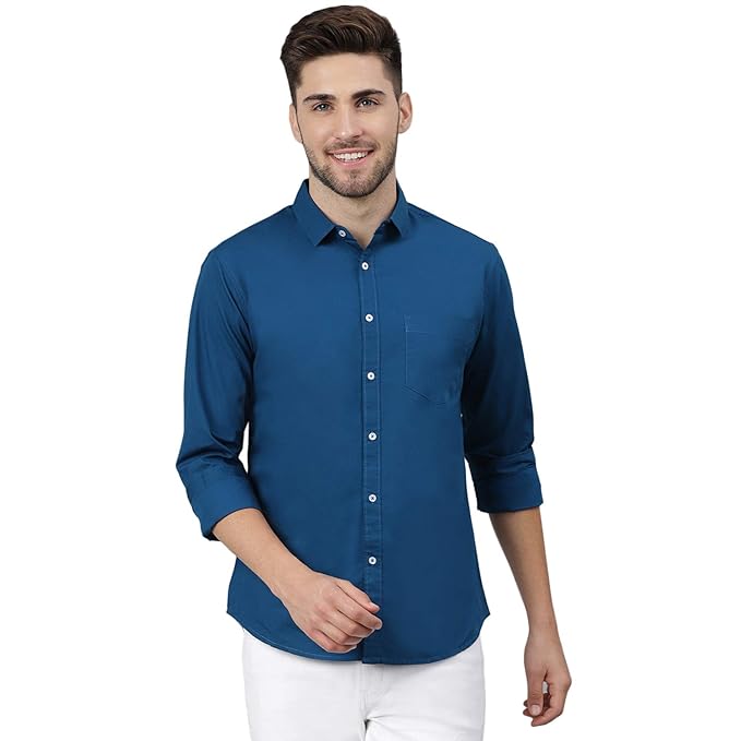 Seasons men's regular fit formal shirt in a classic design, shown in a close-up view of the shirt fabric and collar.