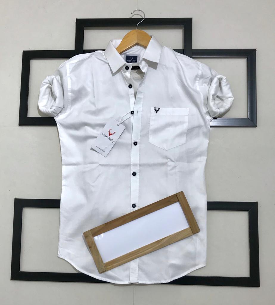 Seasons white men's full sleeve shirt with normal fit, casual button-up style, and classic collar.