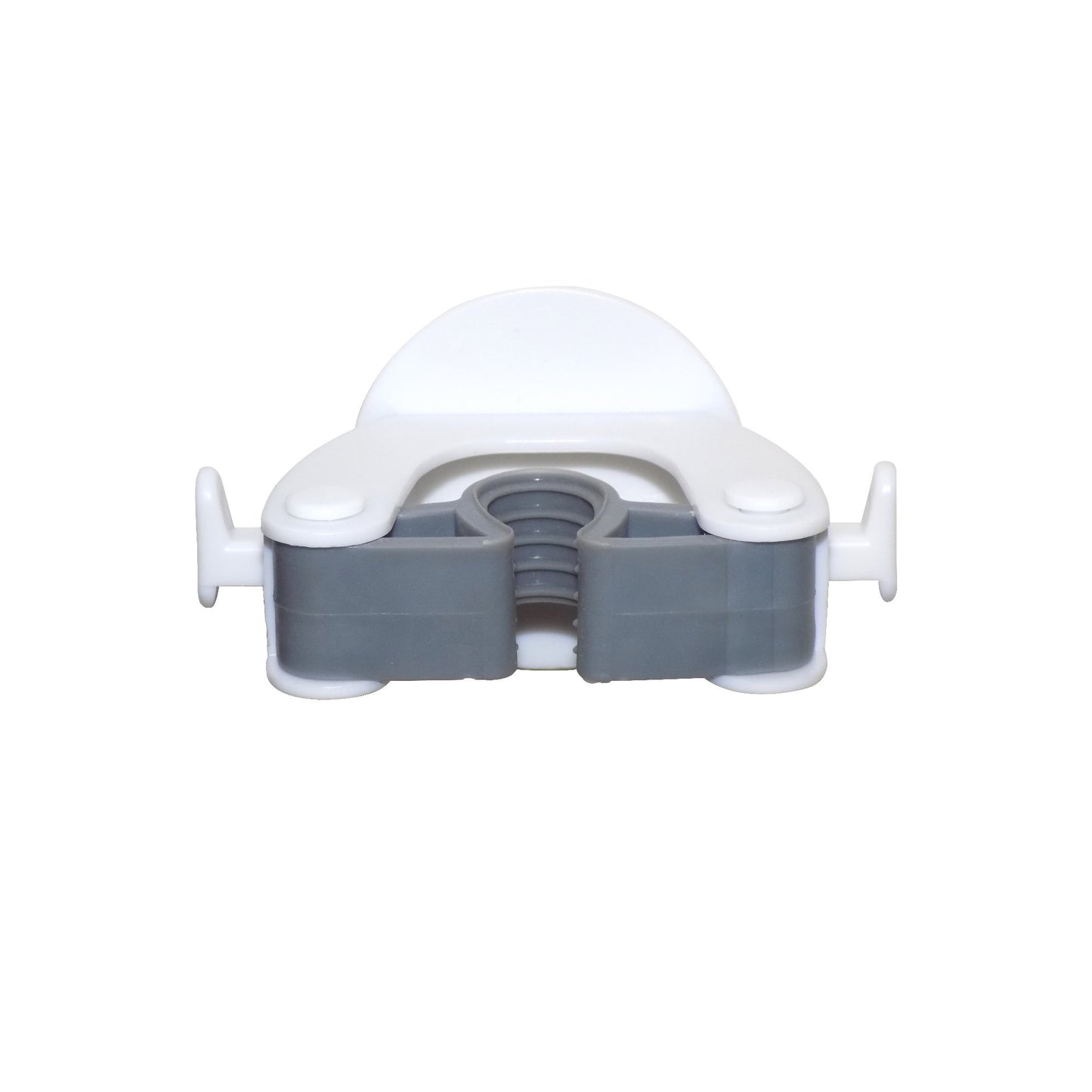 Wukusy 1670 Mop and Broom Holder mounted on wall, holding cleaning tools with hooks and secure slots for organization.