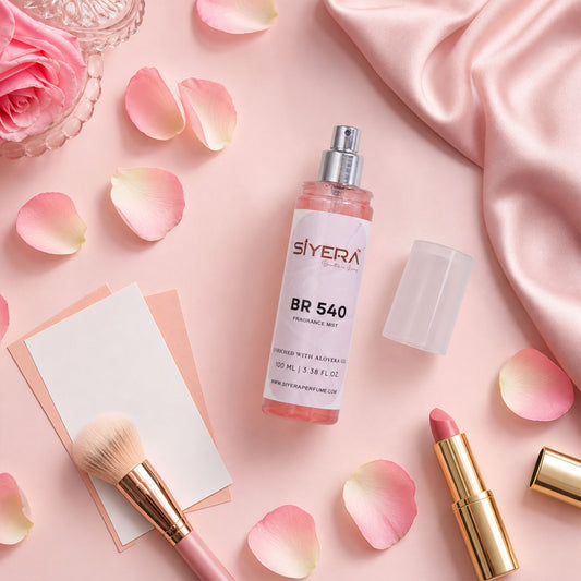 Wukusy fragrance mist body spray with aloe vera gel, 100ml bottle, featuring a clear spray nozzle and fresh, botanical-inspired design
