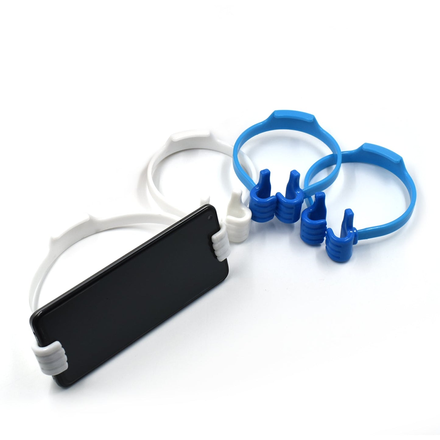 Wukusy hand-shaped mobile stand for supporting smartphones, suitable for household and office use, with colorful packaging.