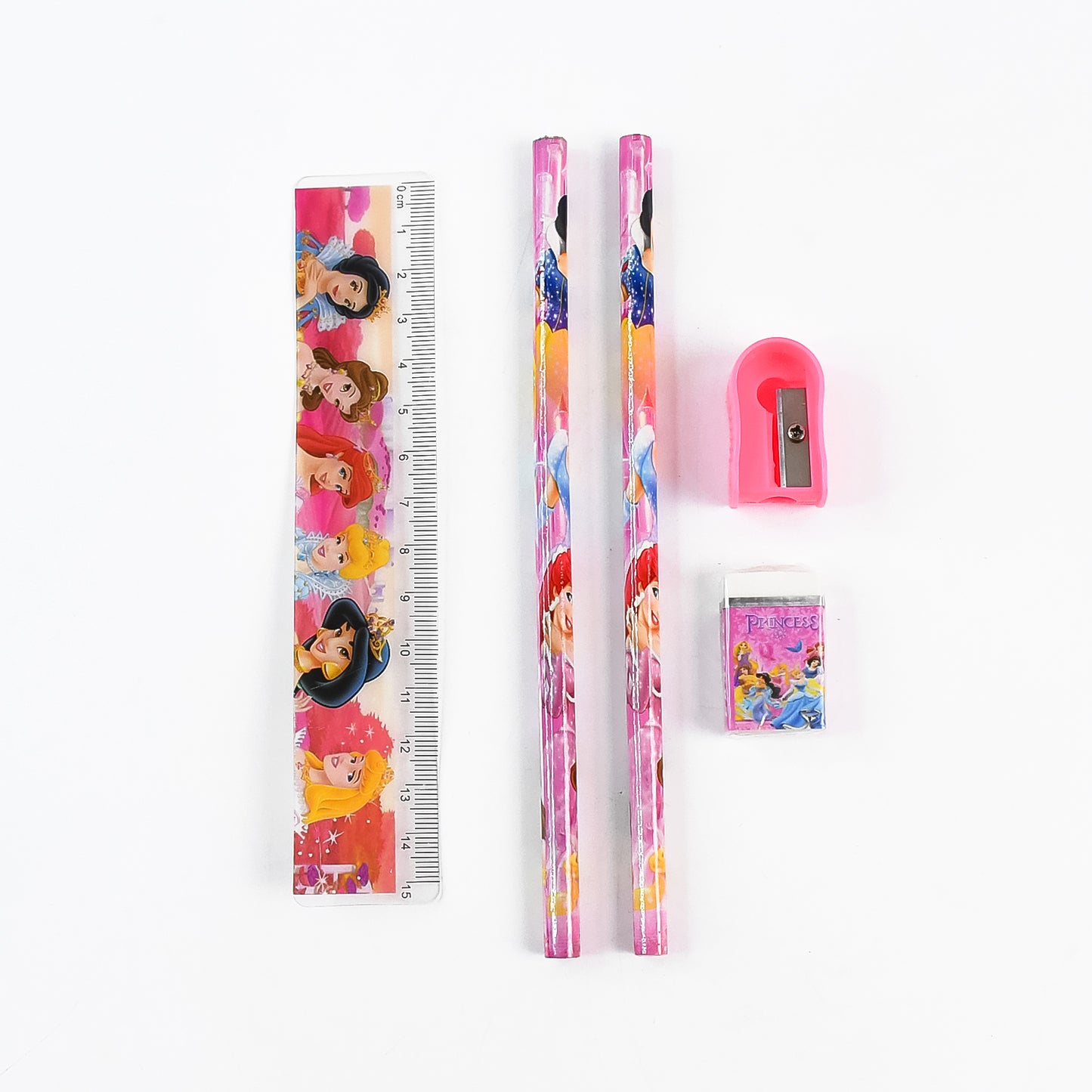 Wukusy 4643 Mix Design Cartoon Wooden Pencil Set with five colorful pencils, ideal for school stationery and kids' educational use