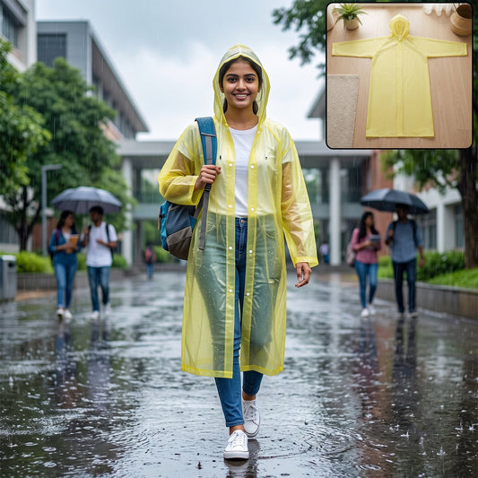 Eva Rain Coat Lightweight Hooded Design For Monsoon