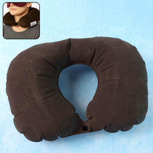 Wukusy inflatable U-shaped travel neck pillow for automotive use, providing neck support during journeys.