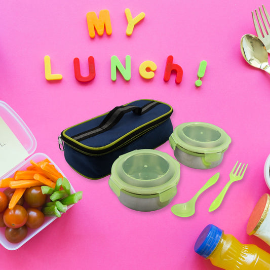 Wukusy stainless steel leak-proof lunch box with three compartments, ideal for office, school, or travel, durable and premium quality