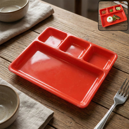 Wukusy 32x25 cm multipurpose serving tray with multiple compartments for food presentation and organization.