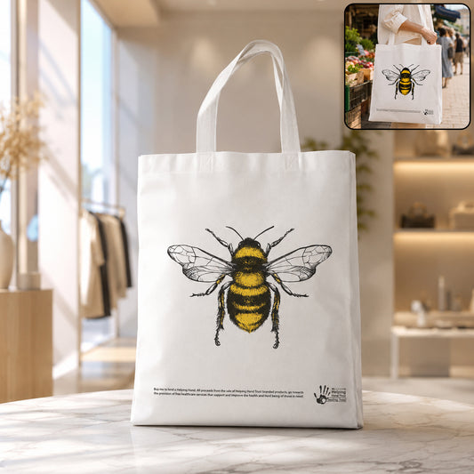 Wukusy multipurpose carry hand bag with bee print, featuring a spacious design and sturdy handles, perfect for daily use.