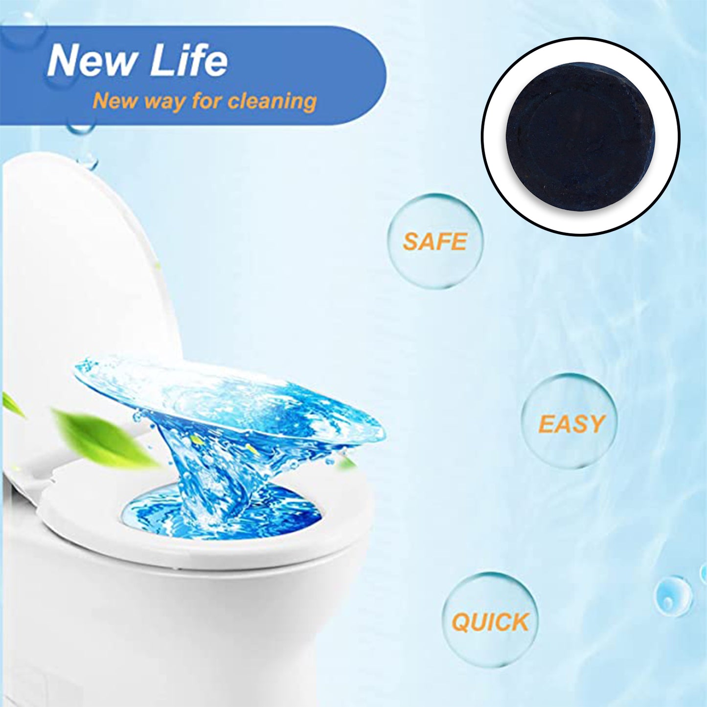 Ocean Blue Wukusy 1326 Toilet Cleaner Flush Tab, 100g, for effective bathroom cleaning and freshening.