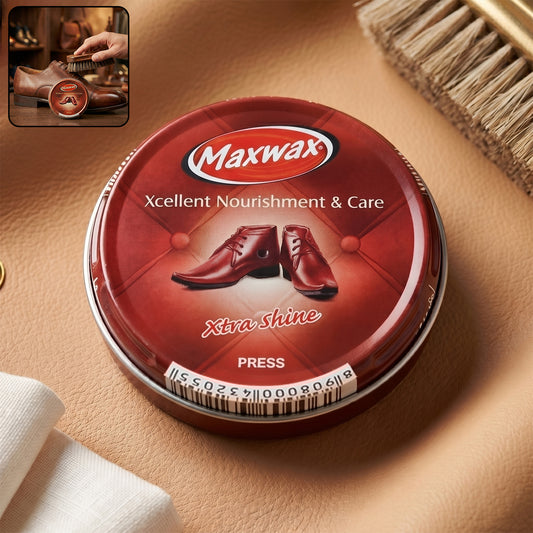 Wukusy Maxwax brown shoe polish cream in 40g jar with a smooth, creamy texture for shoe polishing and shine.