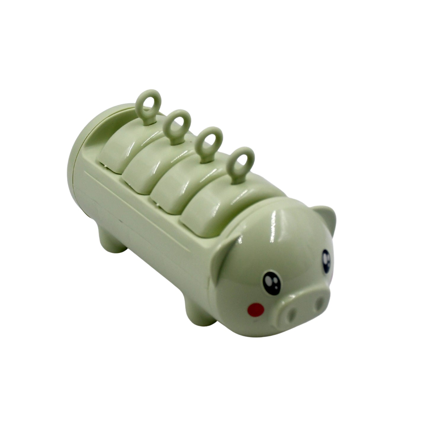 Wukusy pig-shaped ice candy mold set with four plastic cups for making popsicles, kulfi, and ice treats.