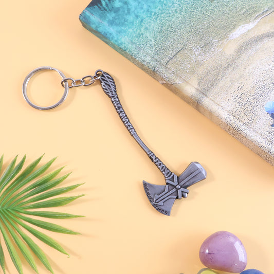 Wukusy premium metal axe keychain, small detailed axe design on a durable keychain for everyday carrying.