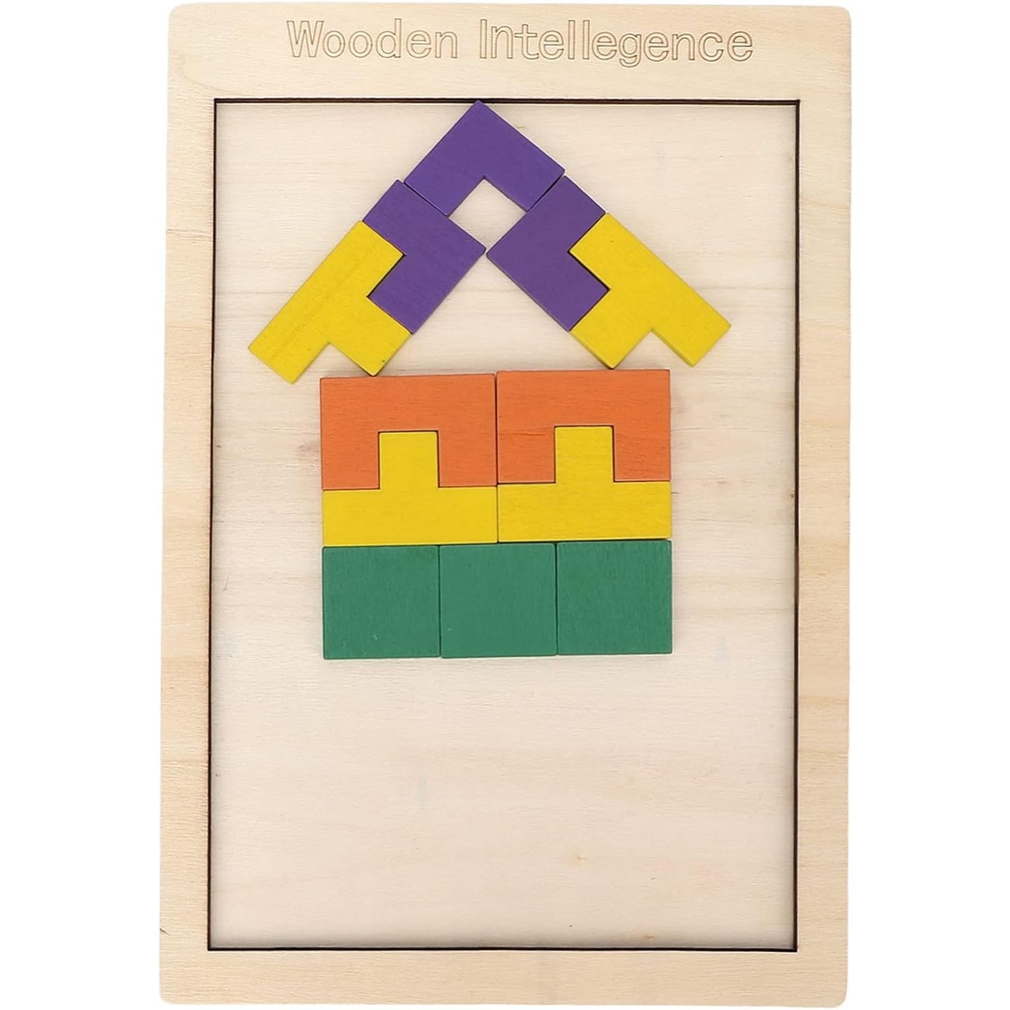 Wukusy wooden blocks puzzle for children, educational toy with colorful Russian-style blocks for early childhood learning and relaxation.
