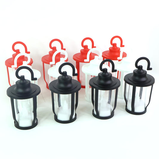 Set of 12 Wukusy decorative lantern-shaped flameless LED candles for home decor, featuring warm glow and intricate lantern details.