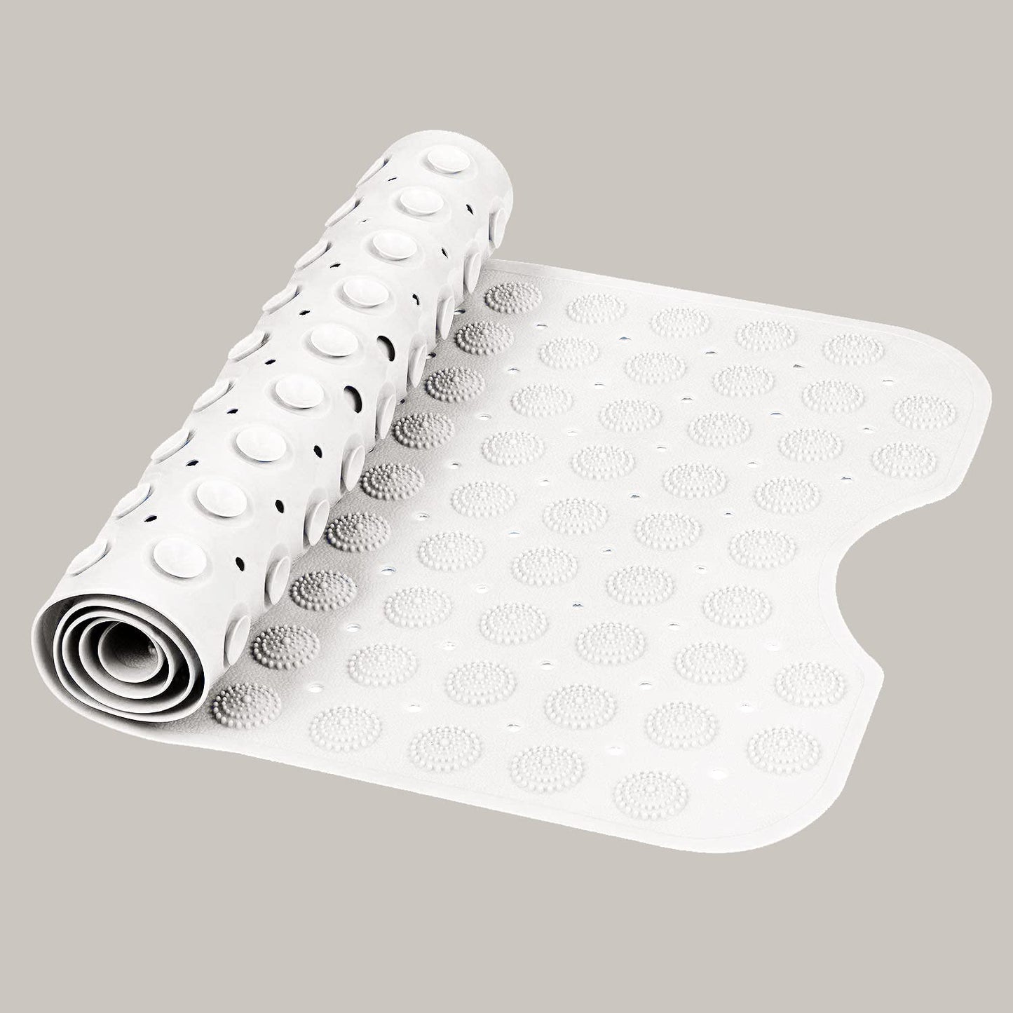 White Seasons anti-slip bath mat with suction cups, designed for safety and comfort in the bathroom.