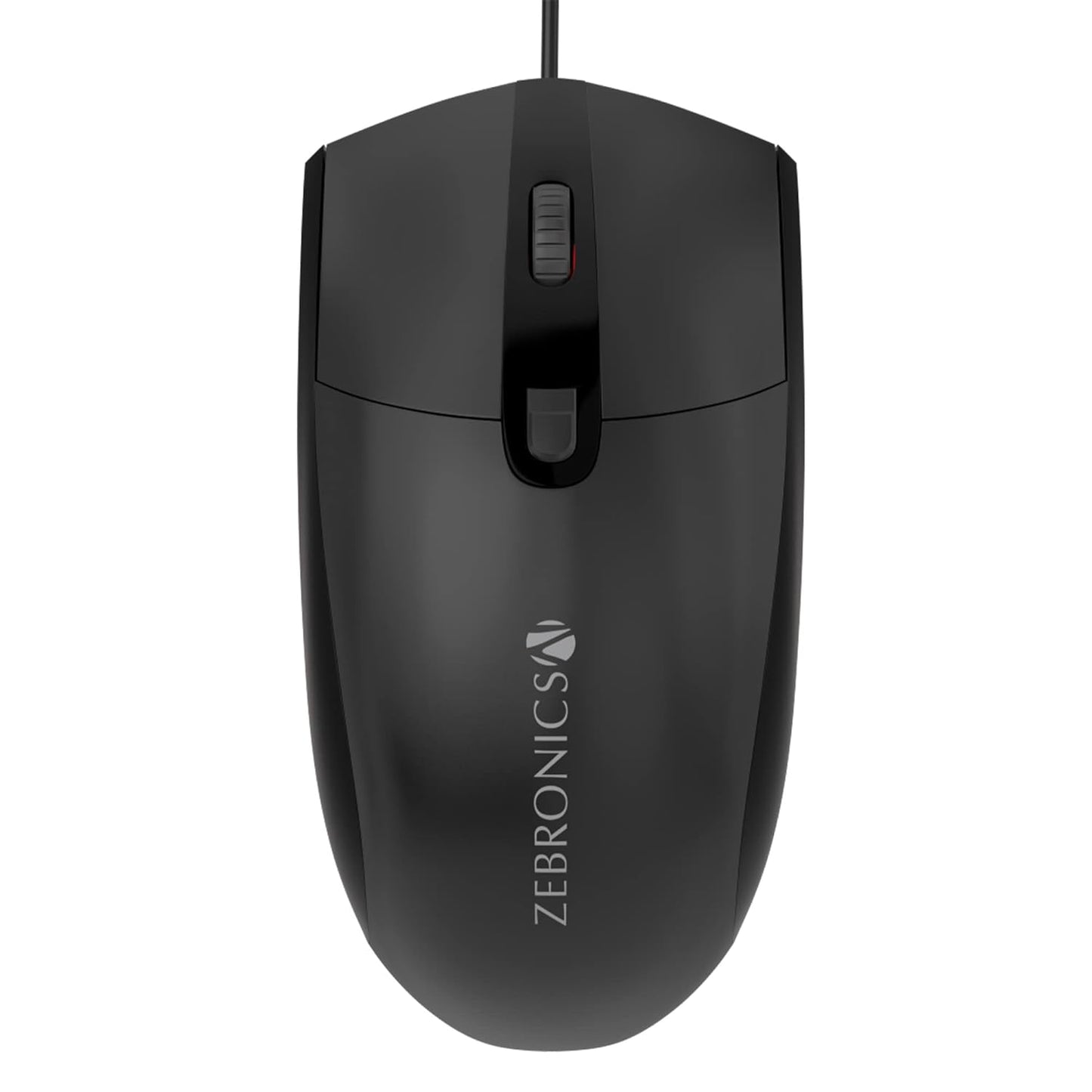Seasons Zebronics Zeb Velocity wired optical mouse with USB 3.0 in black, featuring ergonomic design and standard buttons.