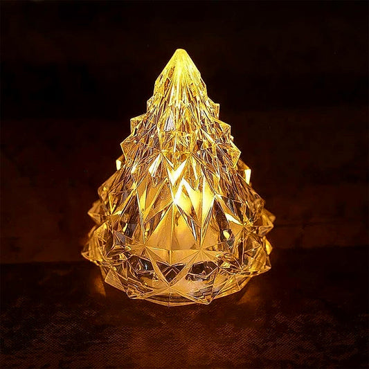 Wukusy Iceberg Pyramid Candlelight tea light in a decorative home decor setting with a white candle and textured pyramid design