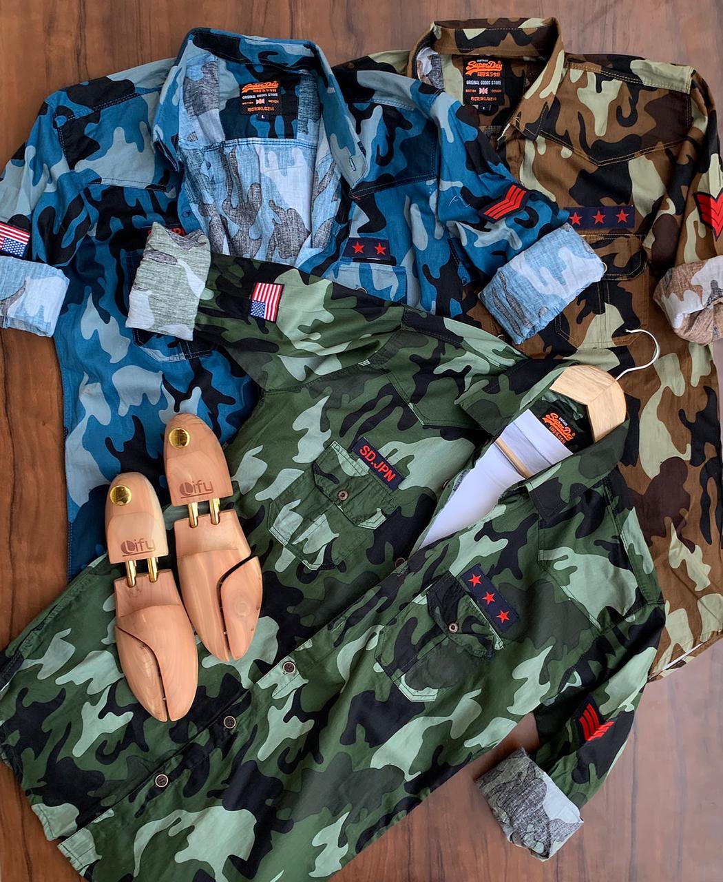 Seasons Designer Multi Mens Shirts displayed flat, showing various colorful patterned button-up shirts from the Seasons brand.