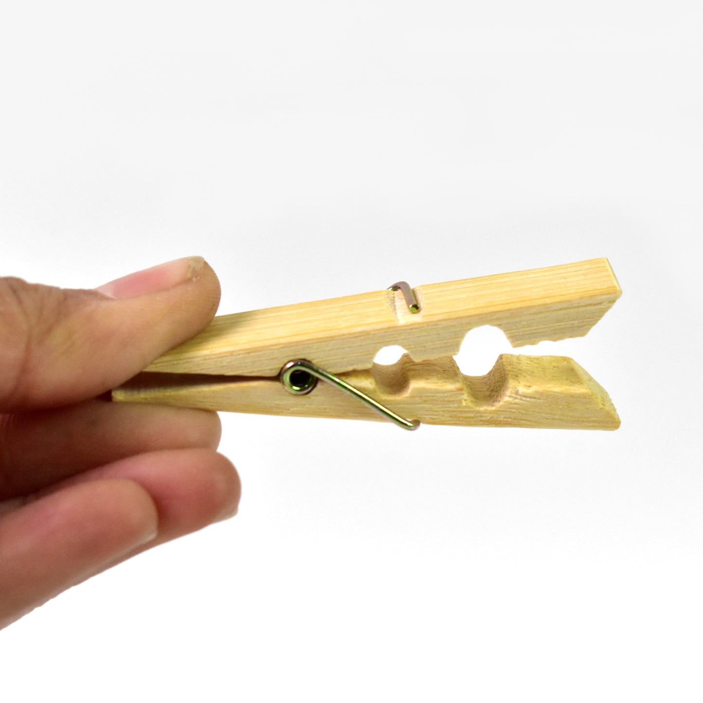 Set of 20 heavy duty bamboo wooden cloth clips or pegs from Wukusy, showcasing durable and natural laundry accessories.