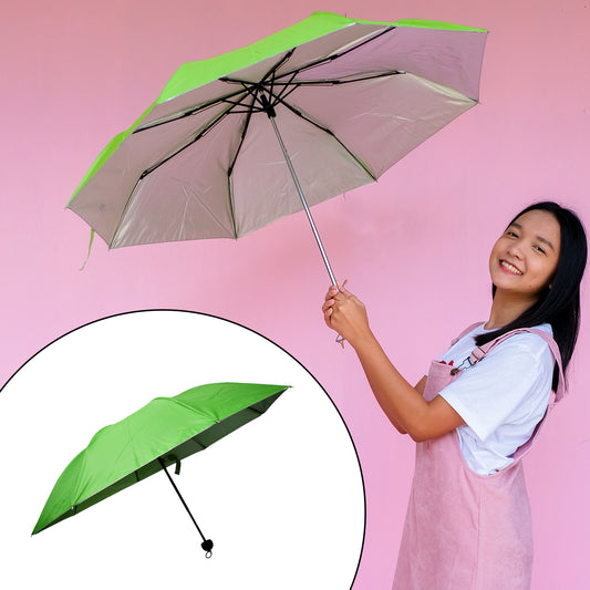 Wukusy 3-fold portable outdoor umbrella with UV protection, lightweight rain umbrella, and umbrella case for girls, women, men, boys.
