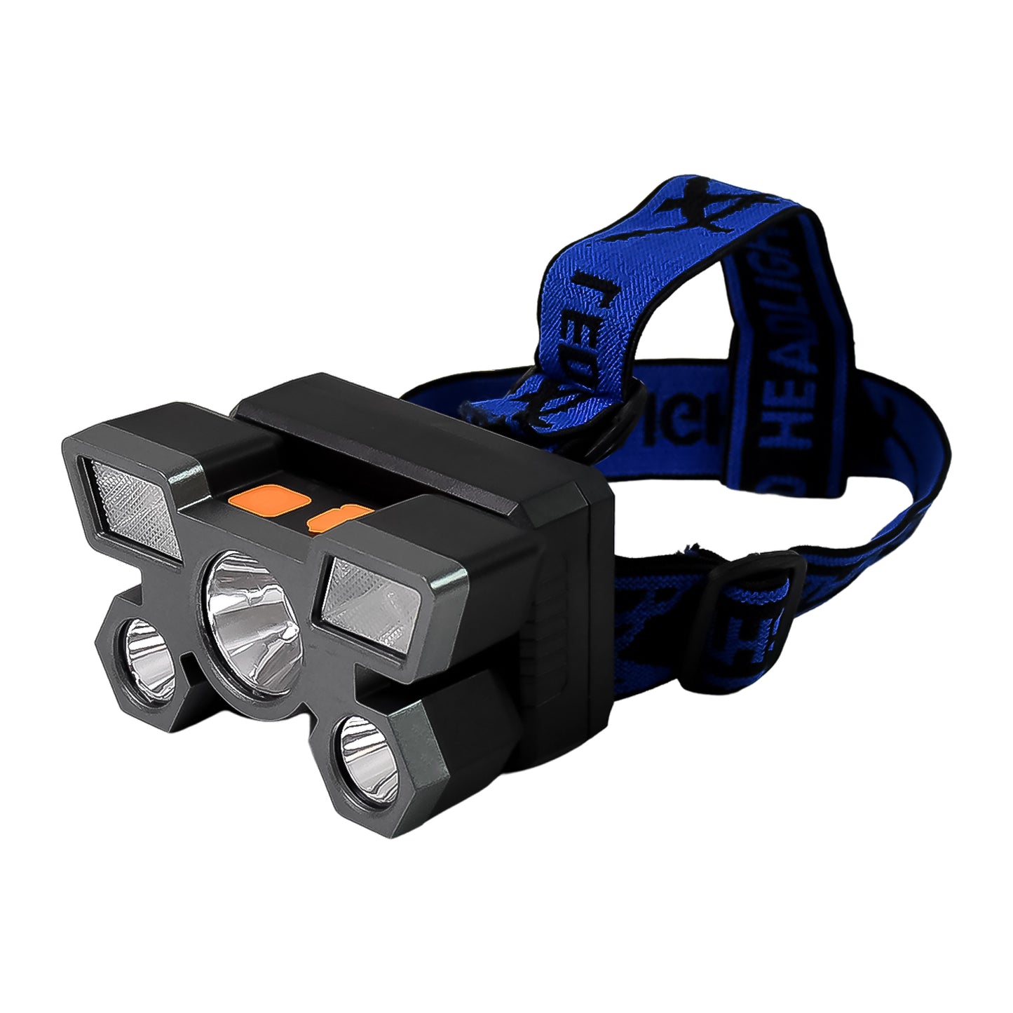 Wukusy 5 LED rechargeable USB headlamp with adjustable strap and bright light, ideal for outdoor activities or hands-free illumination