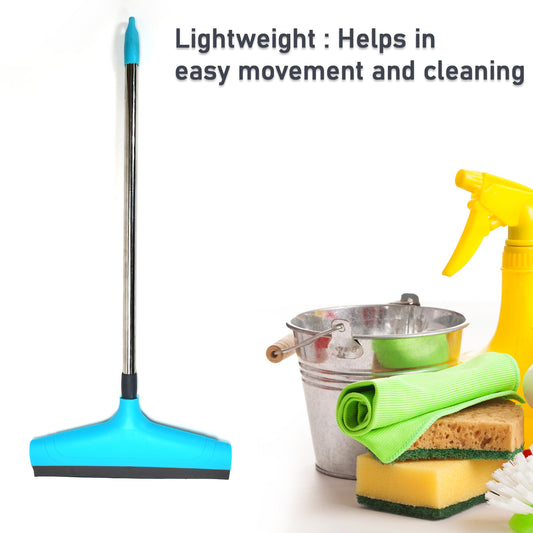 Wukusy 12-inch telescopic bathroom wiper with extendable handle for easy cleaning and drying of bathroom surfaces.