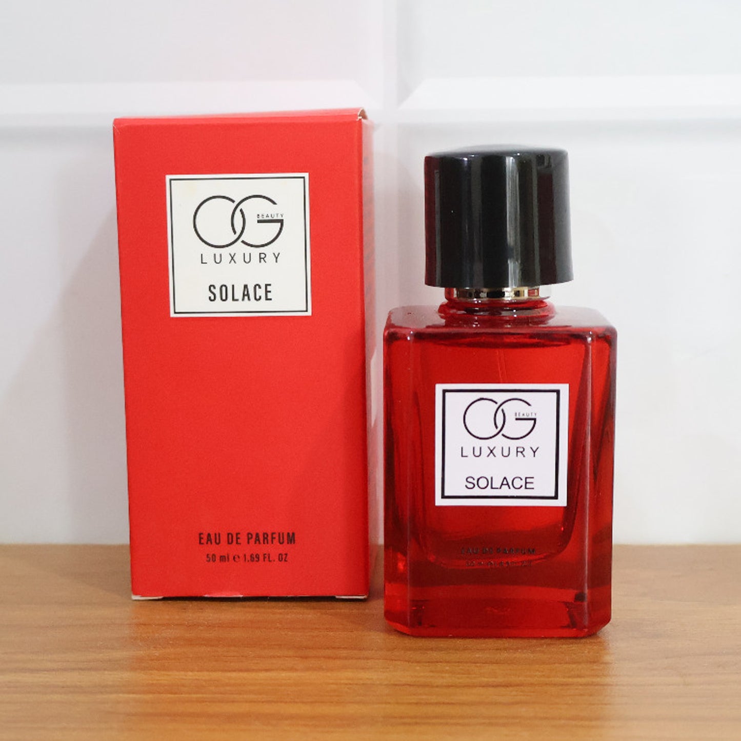 Wukusy Og Luxury Solace Eau De Parfum 50ml bottle, elegant packaging, showcasing the health and beauty fragrance.