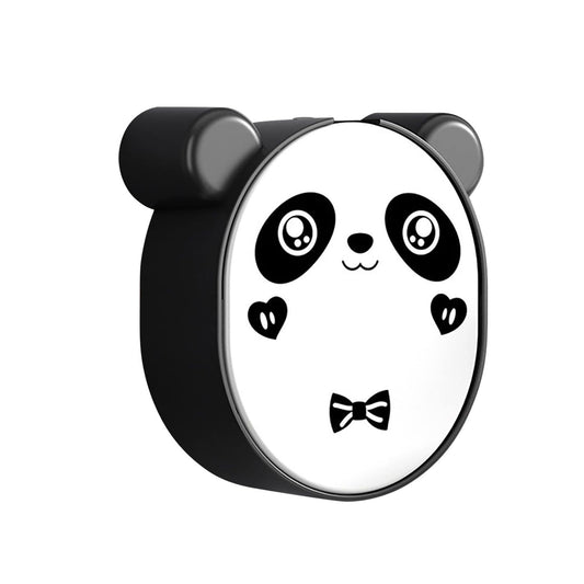 Wall-mounted plastic panda soap box with flip-top lid and drainage, ideal for home bathroom or kitchen storage.