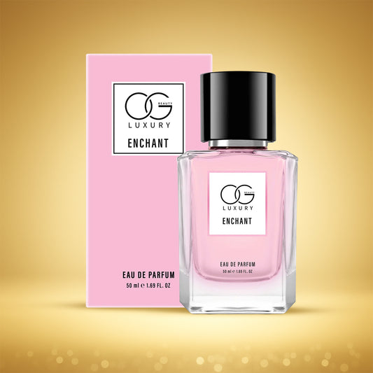 Wukusy OG Luxury Enchant Eau De Parfum 50ml bottle, elegant health and beauty fragrance with a sleek design.