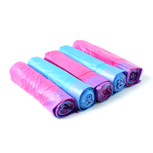 Set of five Wukusy biodegradable garbage bag rolls, 45x50 cm, suitable for home and kitchen waste disposal.