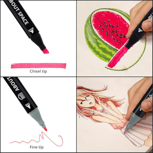 Set of 48 dual tip marker pens with vibrant colors, ideal for arts and crafts, from Default Vendor.
