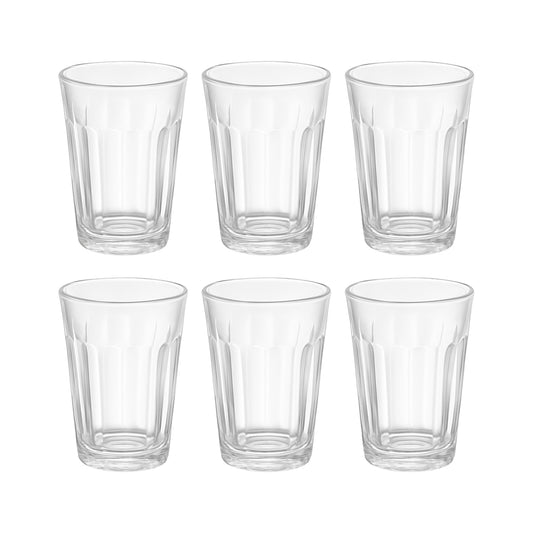 Set of six transparent Supermom Plastic Chai Pyali tea glasses by Wukusy, 130ml each, perfect for home kitchen use.