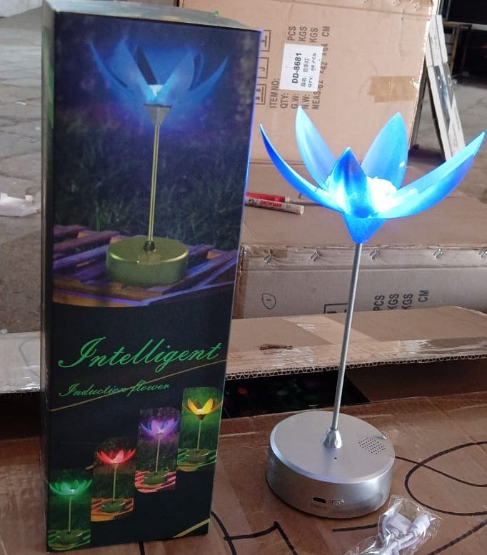 Wukusy Lotus Flower Lamp with music, touch open/close, USB rechargeable, decorative home decor and ambient lighting.