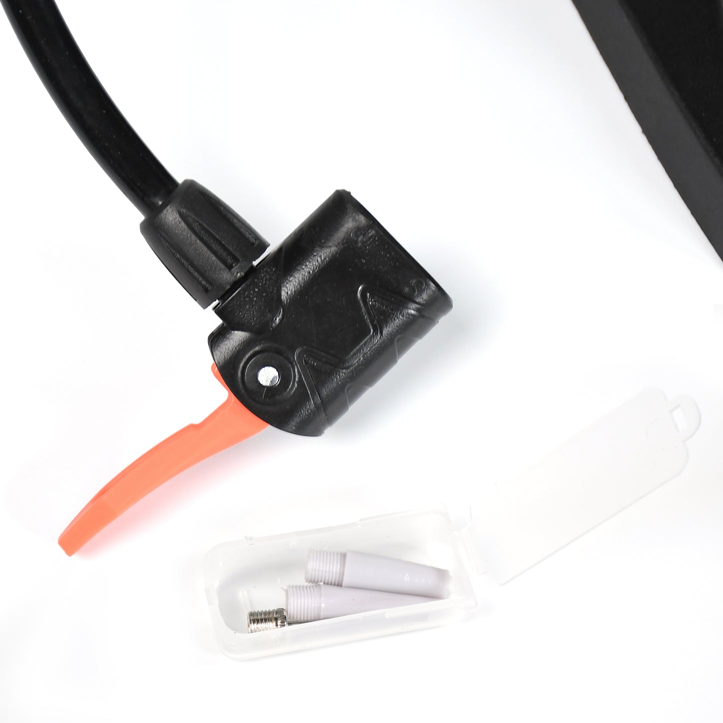 Wukusy portable mini bike pump with foot activation and pressure gauge, designed for bicycle tires and automotive use.