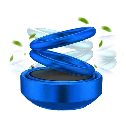 Wukusy Solar Power Car Aroma Diffuser with 360° rotating double ring design for car, dashboard, home, or office air freshener.