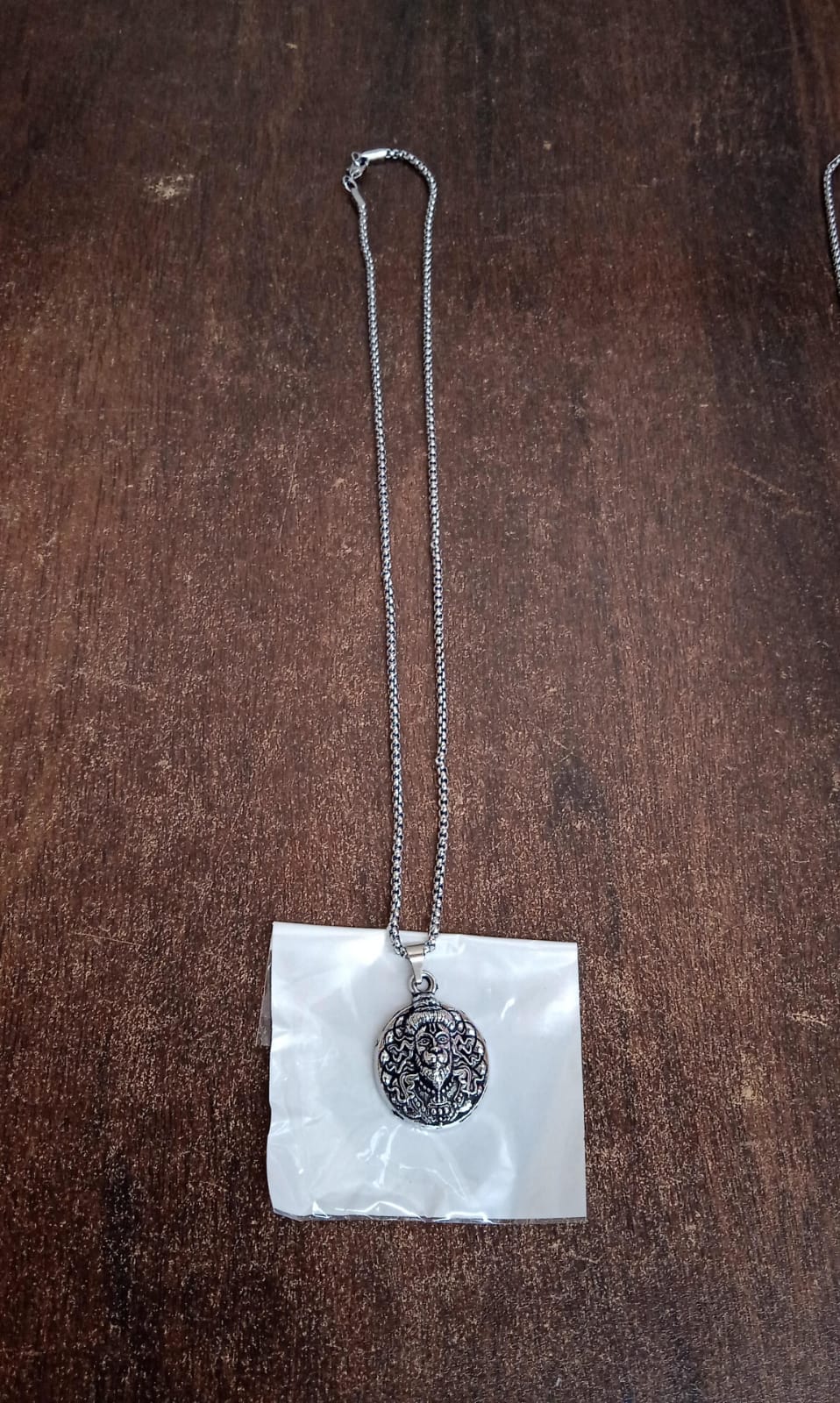 Wukusy Hanuman face pendant necklace with chain, featuring a detailed bracelet design, crafted for spiritual and stylish appeal