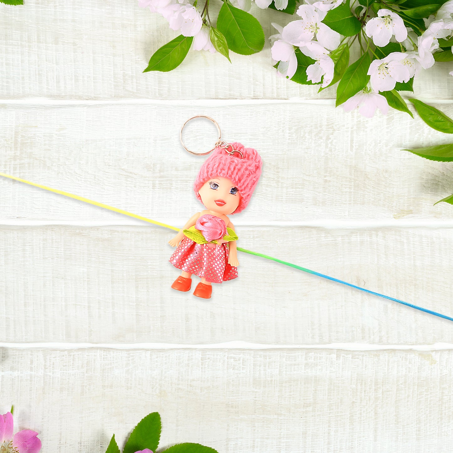 Colorful Wukusy multifunction doll bracelet for kids, soft plush toy with keychain, decorative and fun accessory for boys and girls.