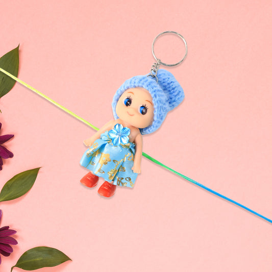 Cute soft toy doll Rakhi with keychain for kids, decorative bracelet by Wukusy, suitable for boys and girls, multifunctional bracelet.