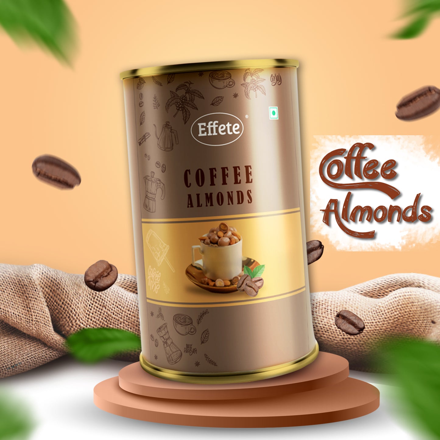 Wukusy Coffee Almonds Chocolate box featuring rich chocolates with coffee and almond flavors, displayed in an elegant package.