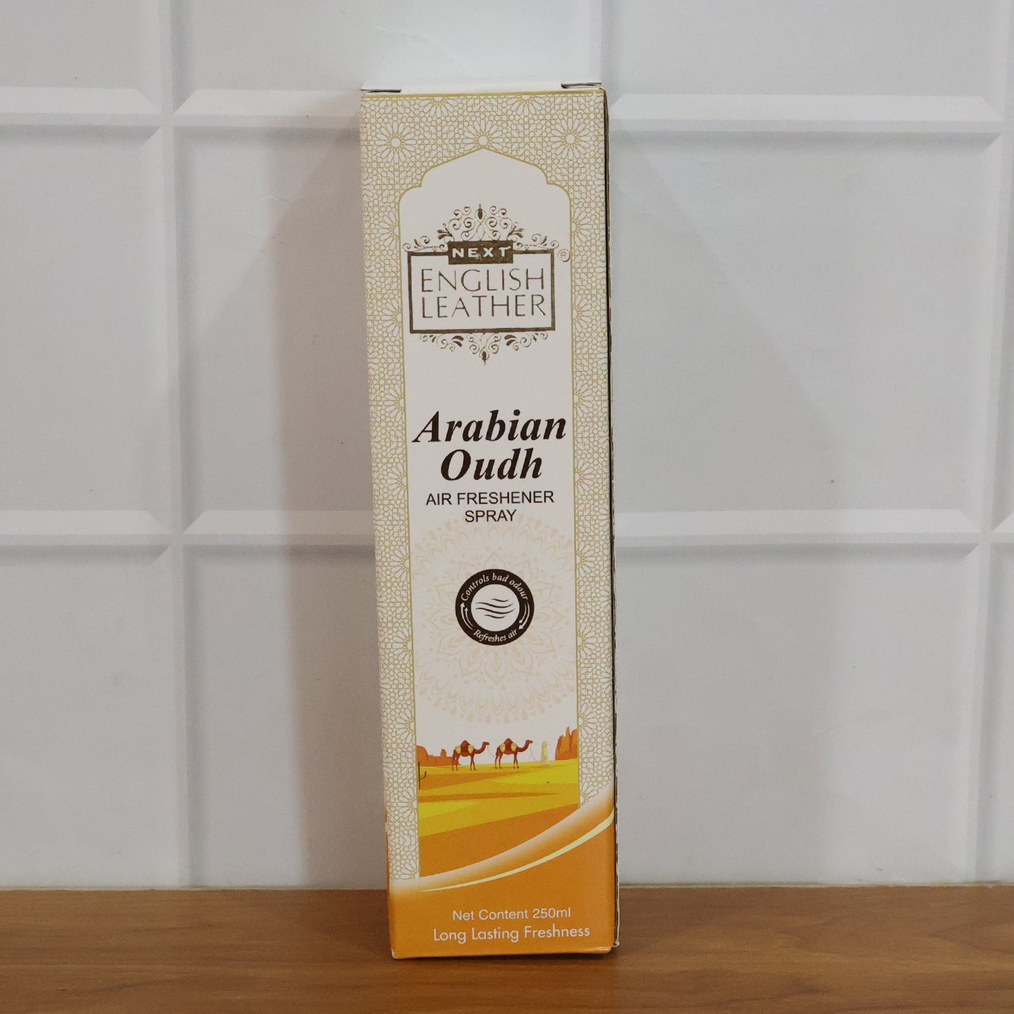 Wukusy Arabian Oudh air freshener spray for home, room, and office use, 250ml bottle with elegant design and natural scent