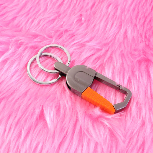 Heavy-duty metal key holder with a carabiner clip by Wukusy, designed for secure key organization and easy attachment.