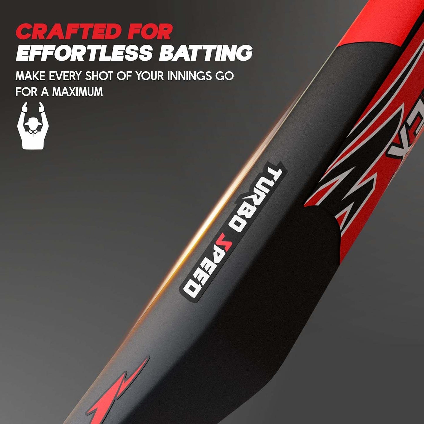 Wukusy lightweight durable plastic cricket bat, 87cm x 11cm, shown with a smooth handle and flat hitting surface for recreational play.