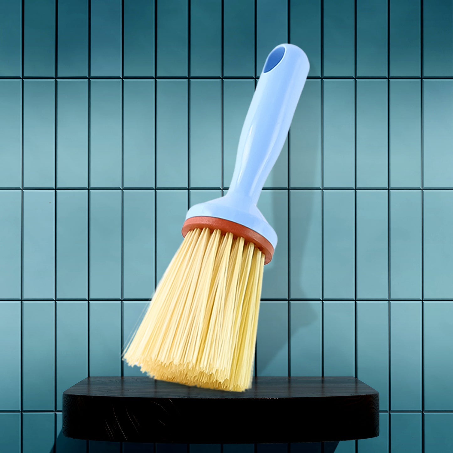 Wukusy multi-purpose plastic cleaning brush with short handle, ideal for scrubbing dishes, surfaces, and household cleaning tasks.