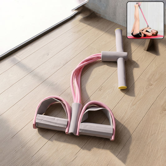 Wukusy portable pull rope resistance exerciser with foot pedal support for strength training and cardio workouts.